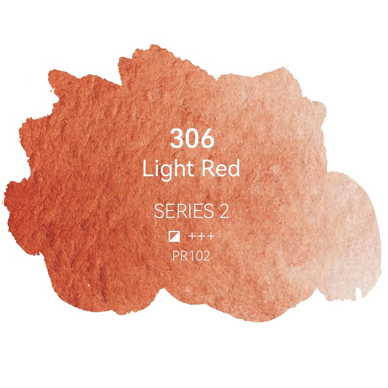 PHOENIX Professional Watercolor Paint - Single Watercolor Half Pan - Light Red 306 - Image 2